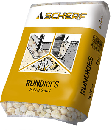25 Kg SCHERF Rundkies Hell-Bunt 16-32mm