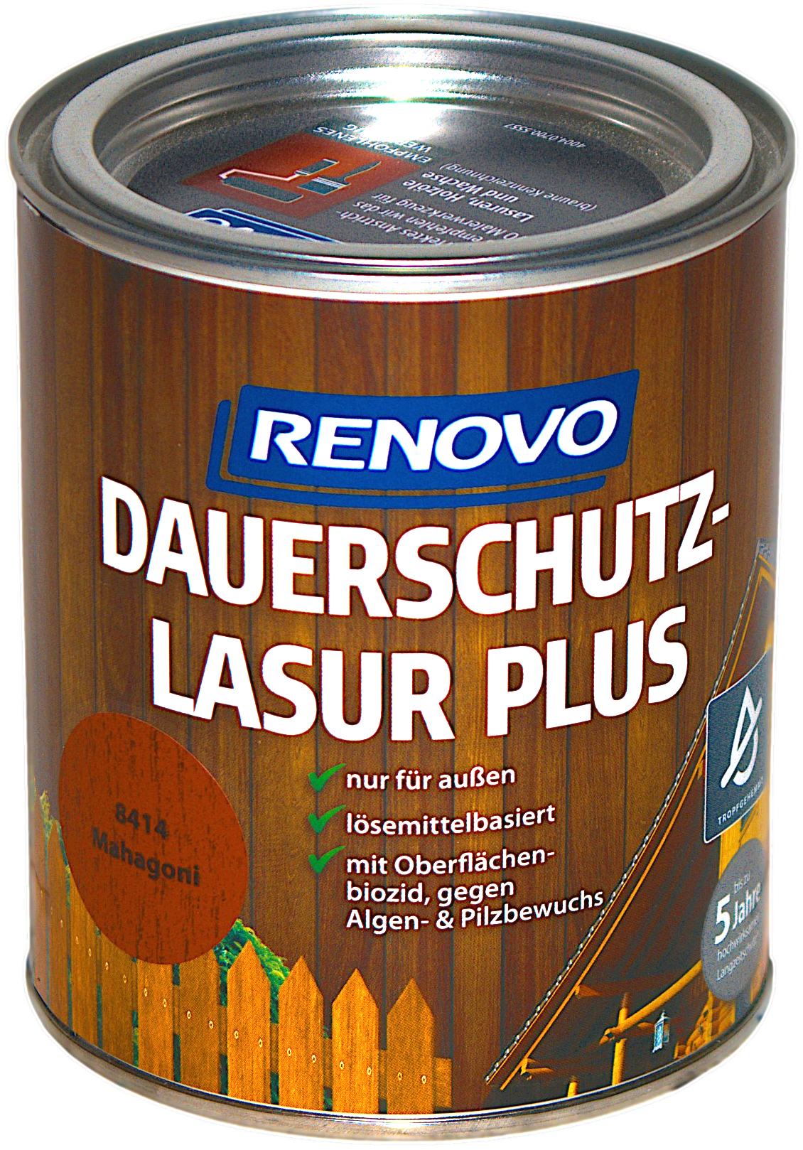750ml Renovo Dauerschutzlasur PLUS Nr.8414 Mahagoni