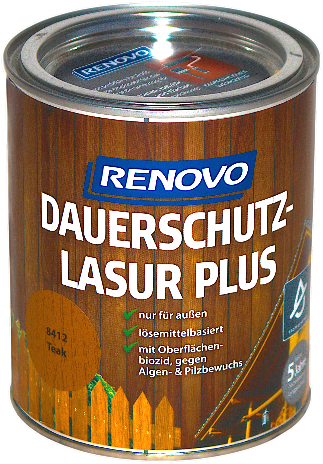 750ml Renovo Dauerschutzlasur PLUS Nr.8412 Teak
