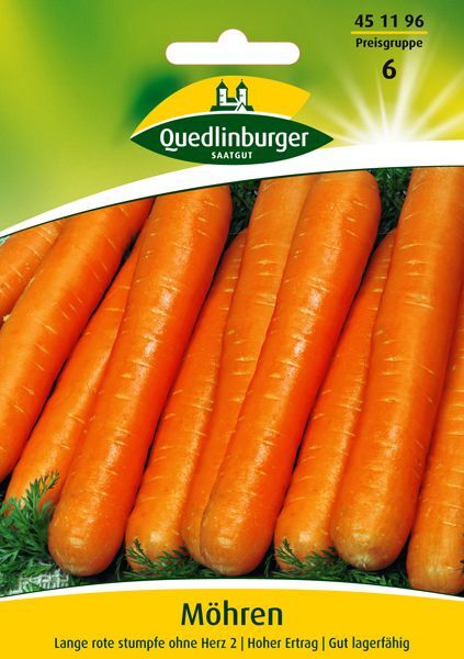 Möhren Lange rote stumpfe ohne Herz 2 GP 50g