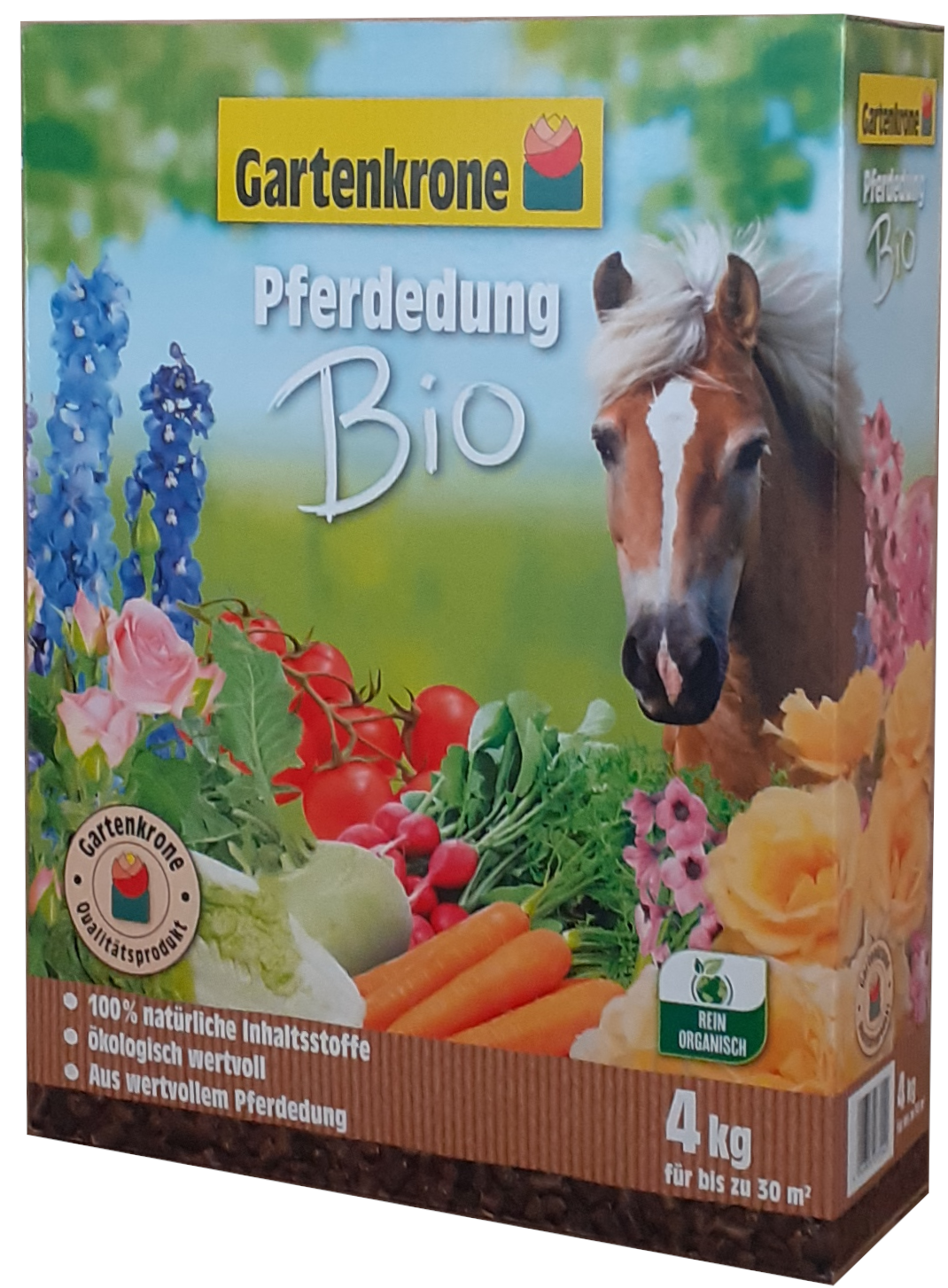 4 kg Gartenkrone Bio Pferdedung Schachtel