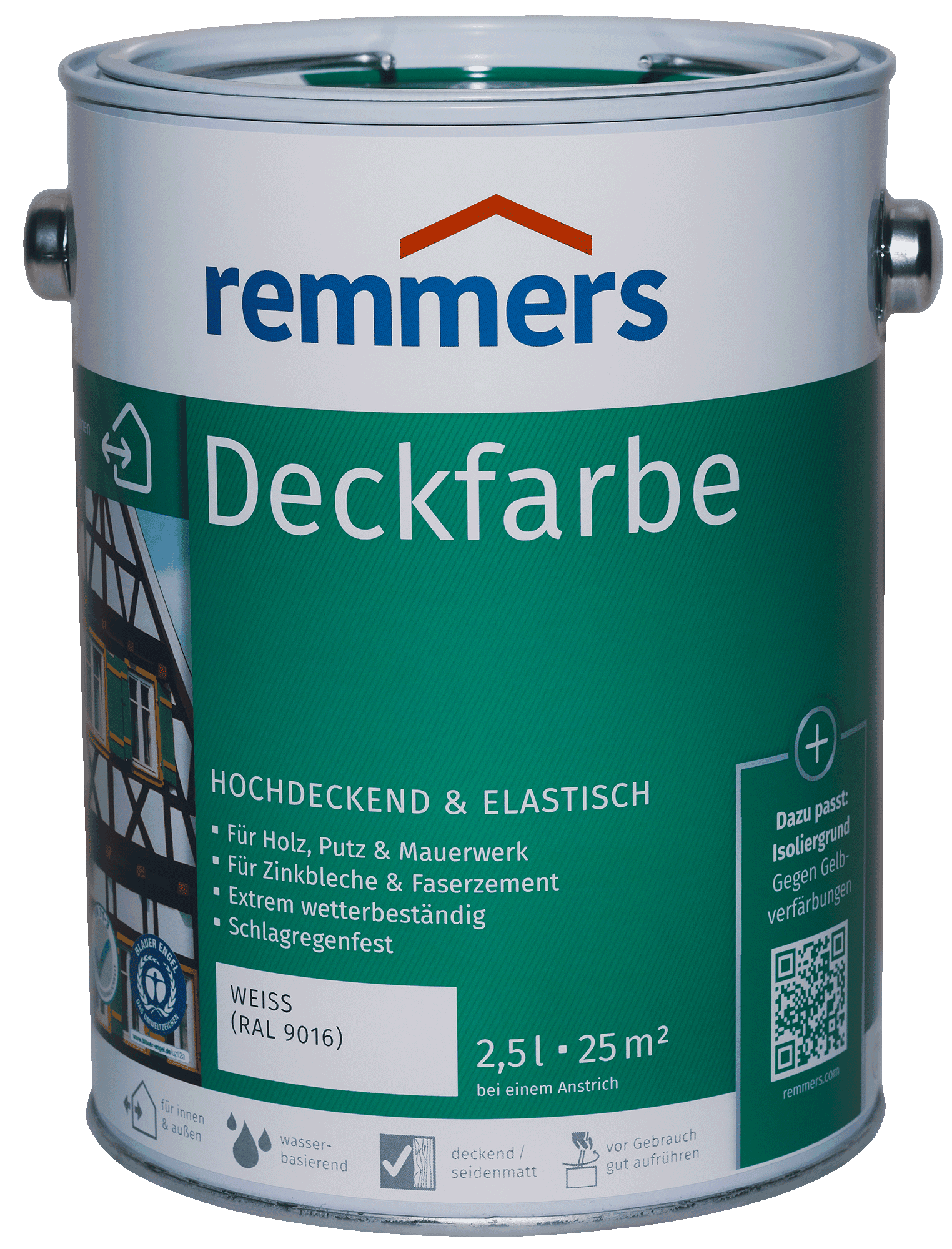 2,5L Remmers Deckfarbe weiß Wetterschutzfarbe