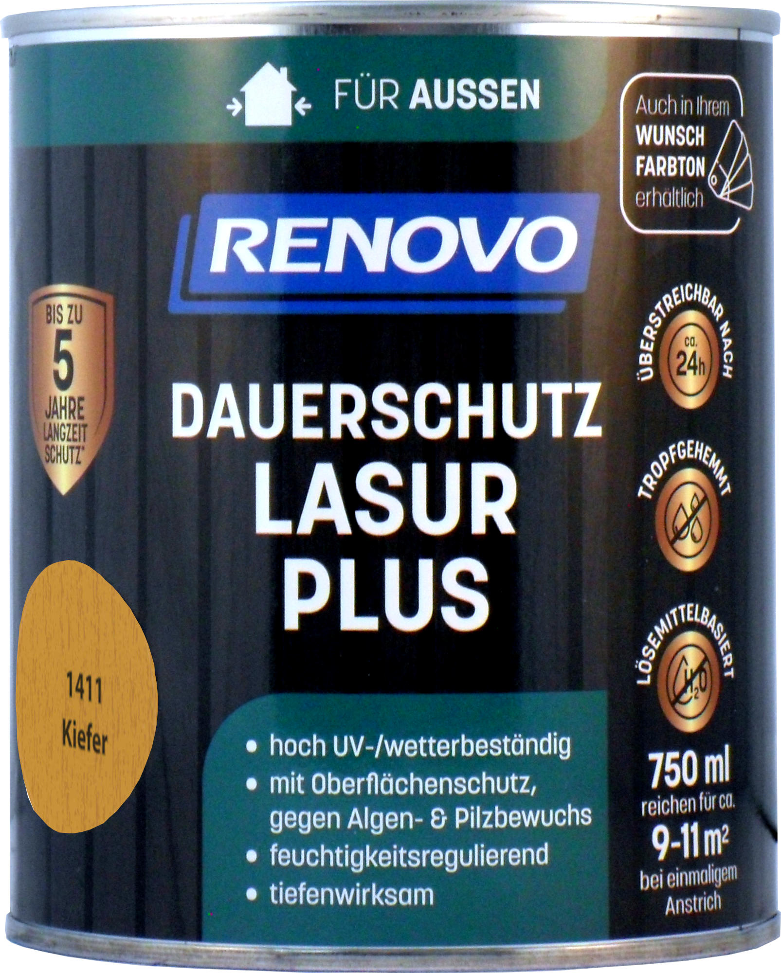 750ml Renovo Dauerschutzlasur PLUS Nr.1411 Kiefer