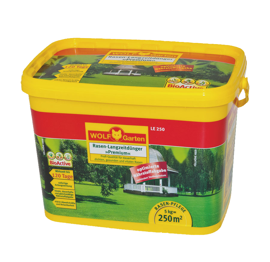 LP 200 Rasensamen Supra 200m² Wolf Garten +LE 250 Rasen-Langzeitdünger Premium 5kg