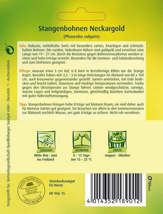 Stangenbohnen Neckargold