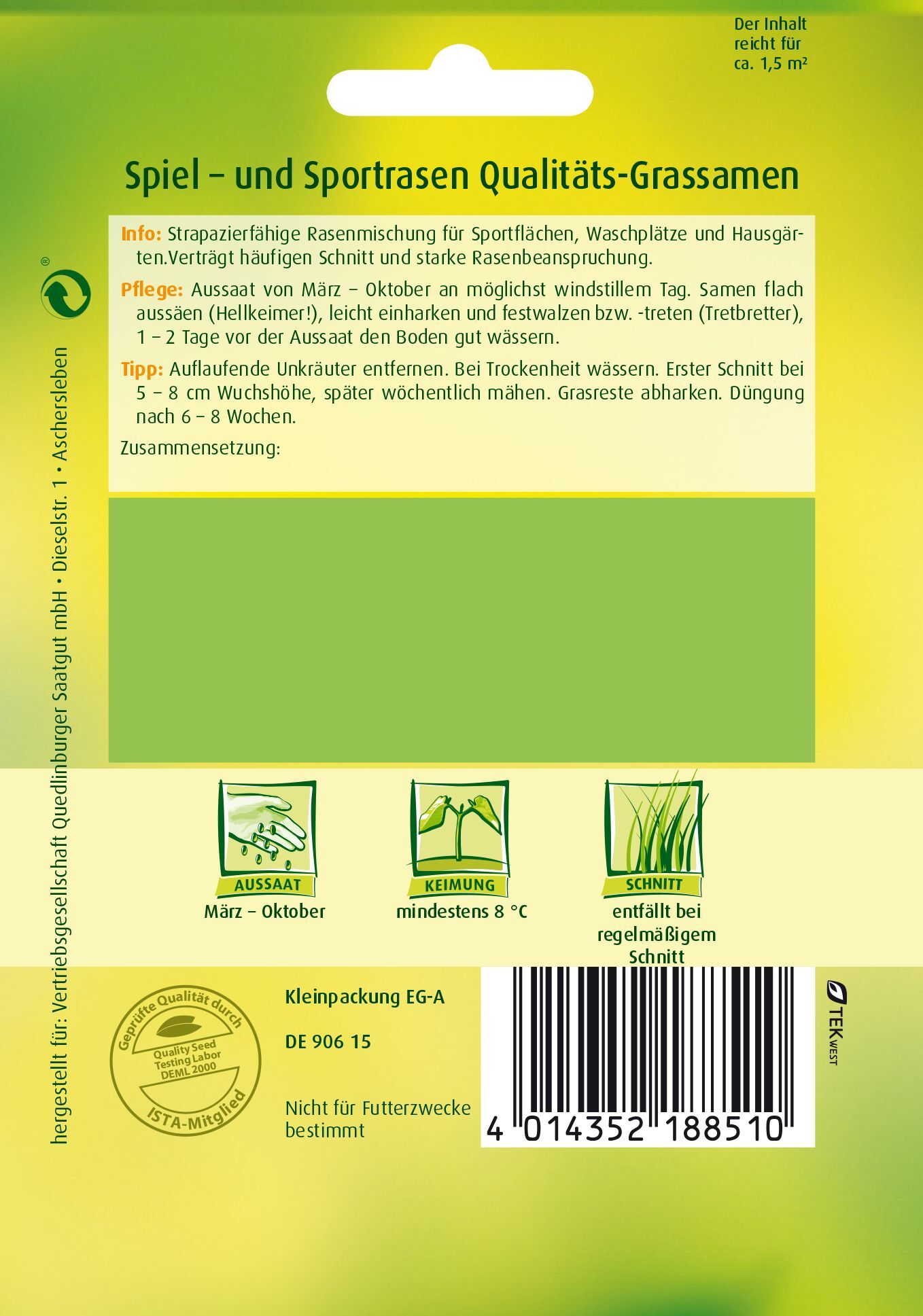 Quedlinburger Spiel- und Sportrasen 45 g