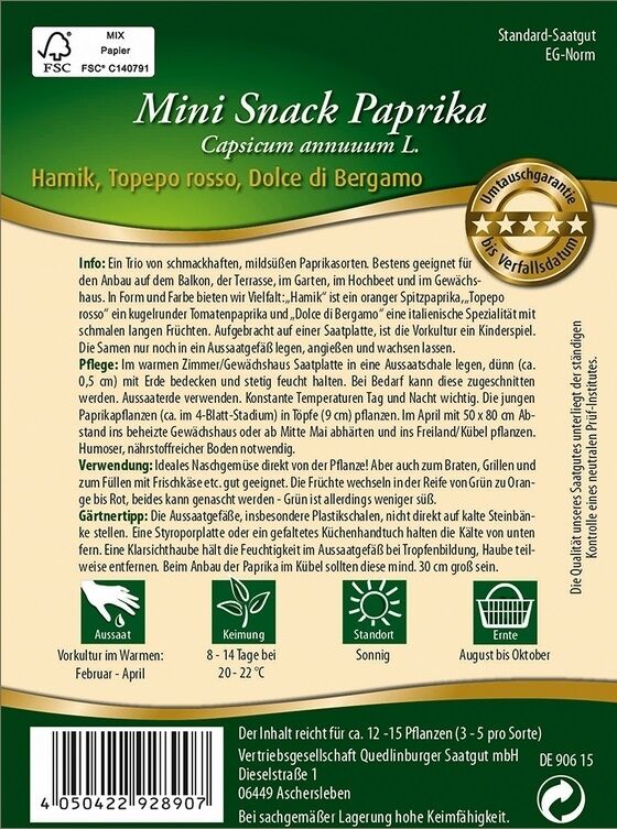 SP Mini Snack Paprika, Hamik,Topepor, Dolce di Berg