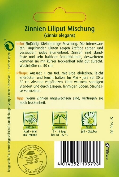 Zinnien, Lilliput Mischung
