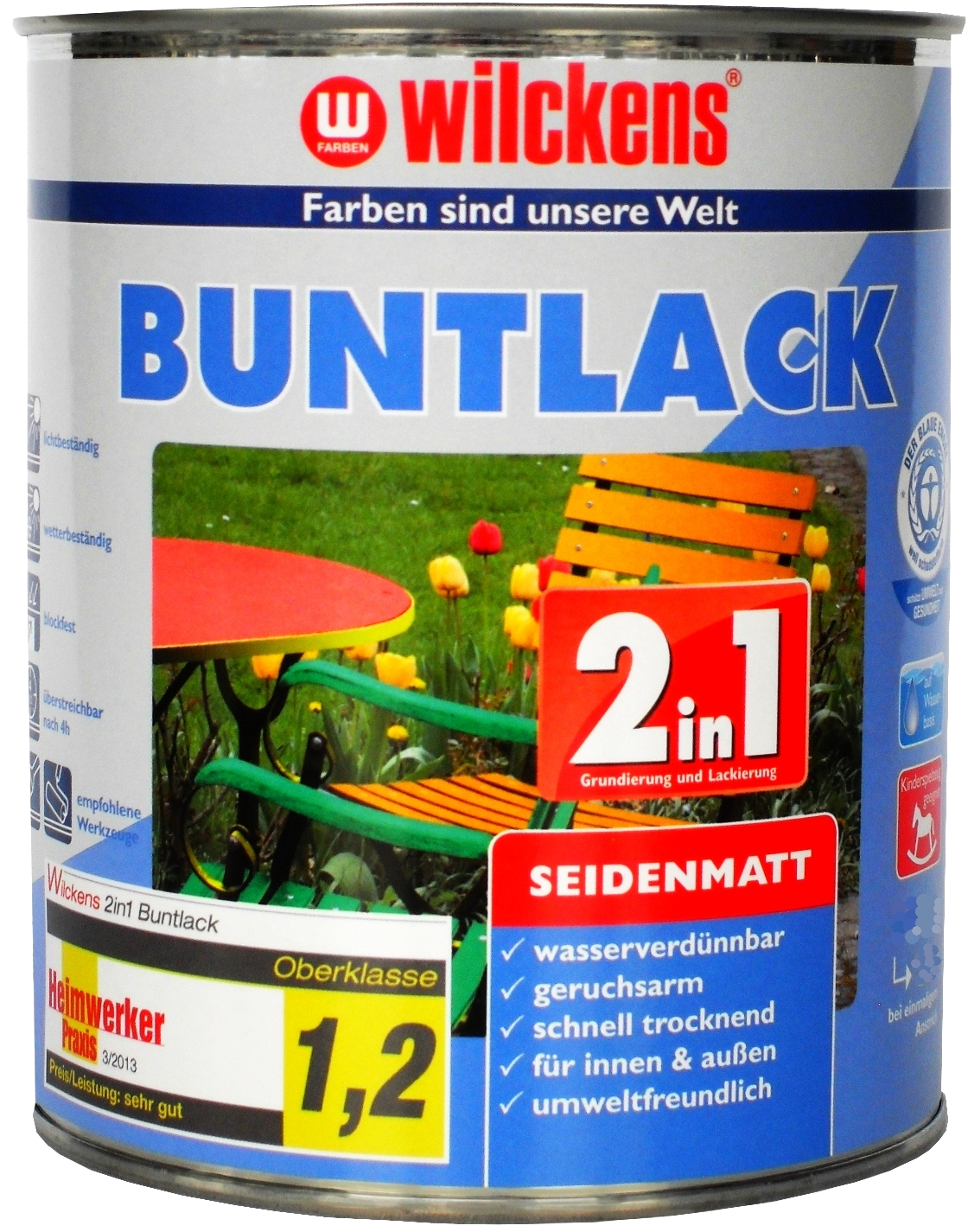 125ml Wilckens 2in1 Buntlack silbergrau 7001 seidenmatt