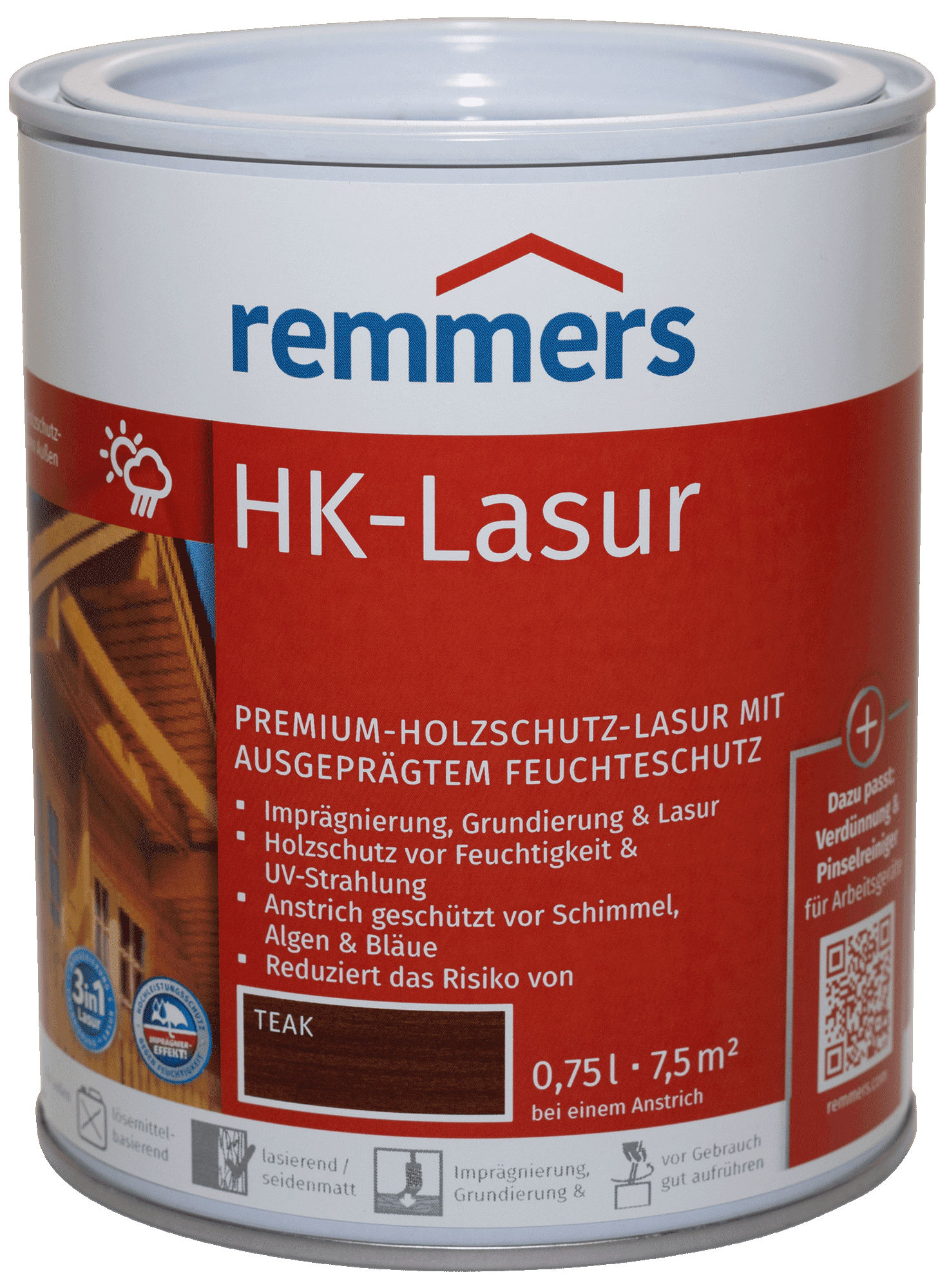 750ml Remmers HK Lasur Teak