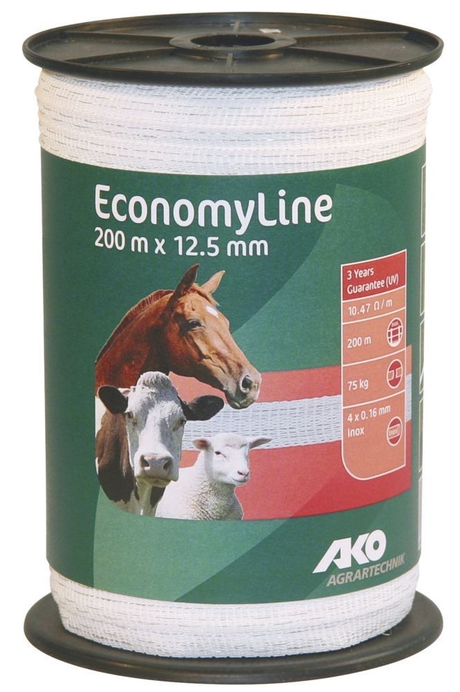 200m Economy Line Breitband 12,5mm, weiß