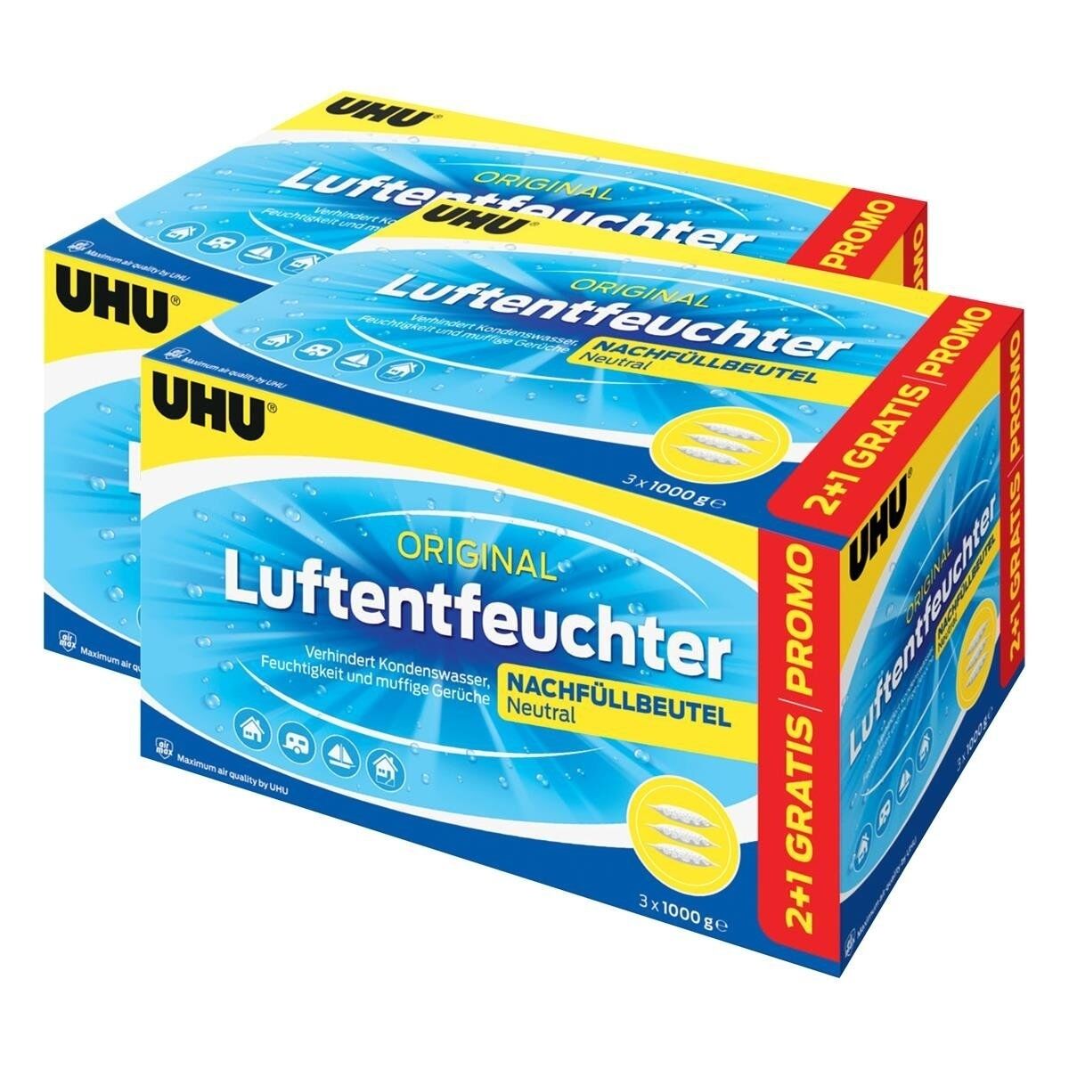 UHU Luftentfeuchter Nachfüllbeutel 6x1000g