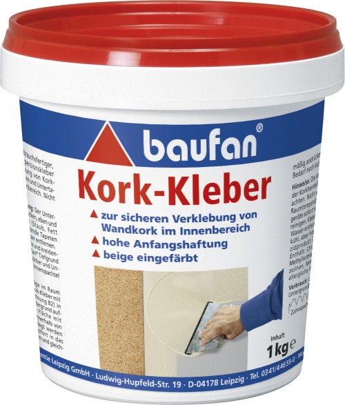 1kg Kork-Kleber, Dispersionskleber, Kork, Wandkork