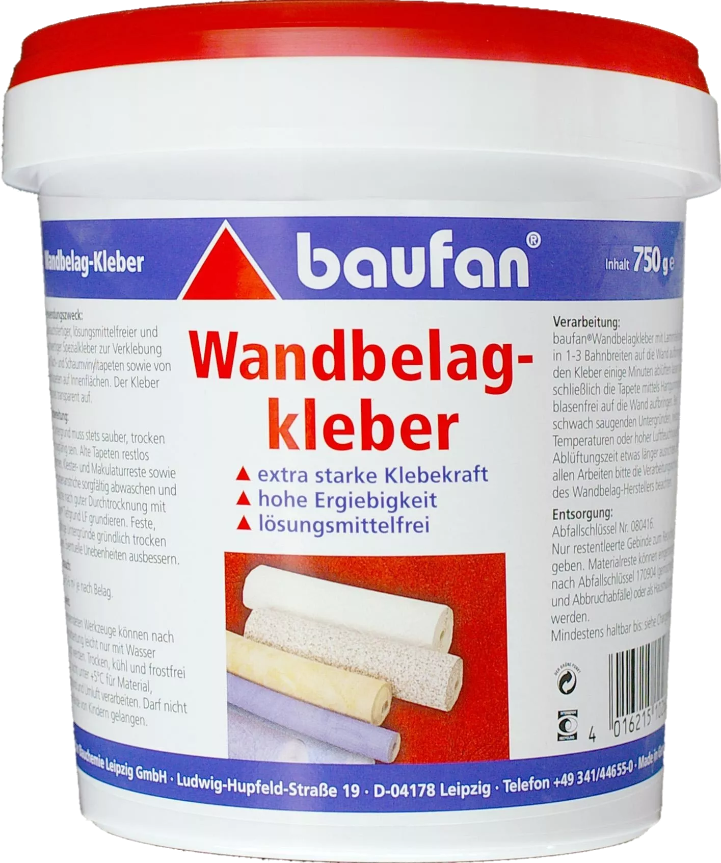 750g Wandbelag-Kleber, Vinyltapete, Textiltapete