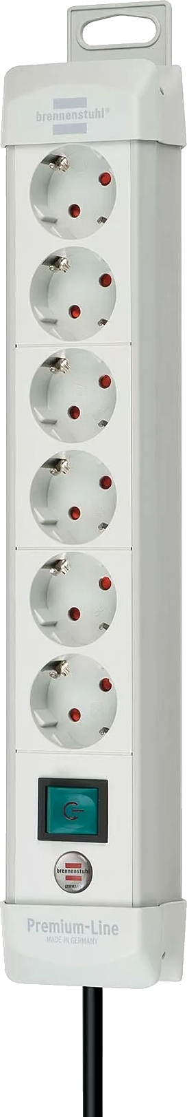 Steckdosenleiste 6-fach lichtgrau 3m H05VV-F 3G1,5