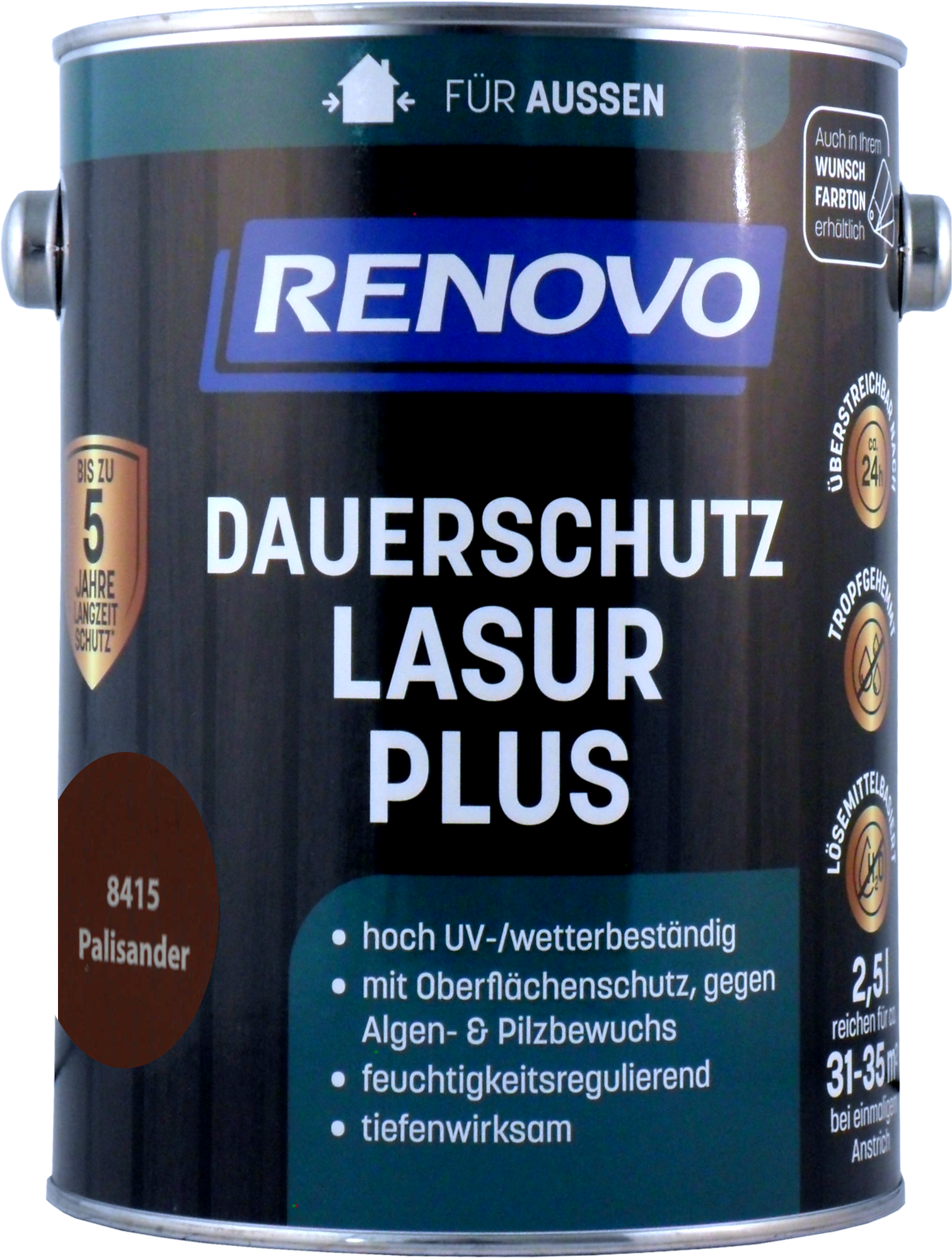 2,5L Renovo Dauerschutzlasur PLUS Nr.8415 palisander