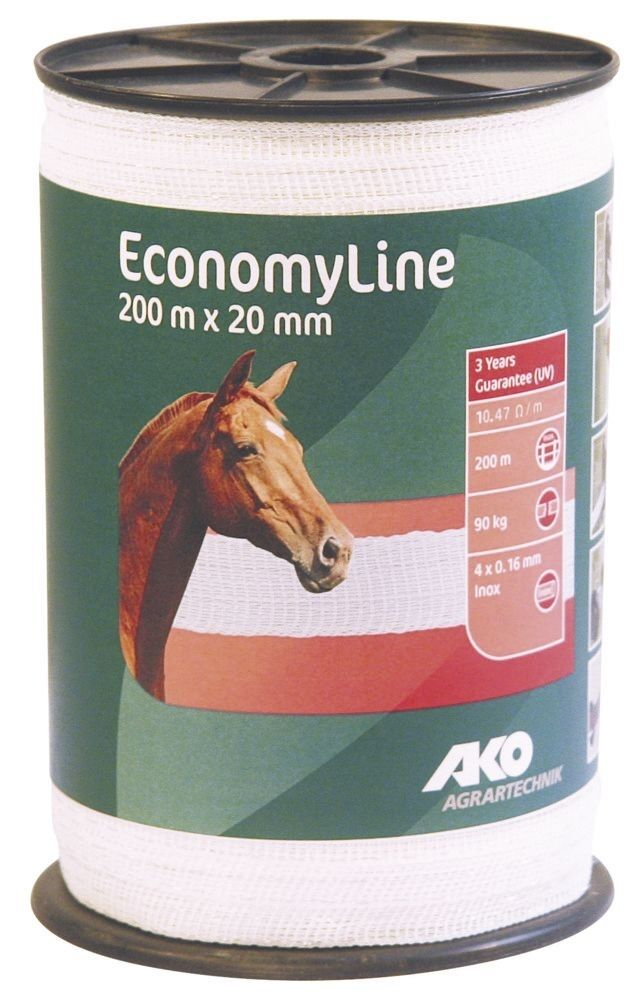 200m Economy Line Breitband 20mm, weiß