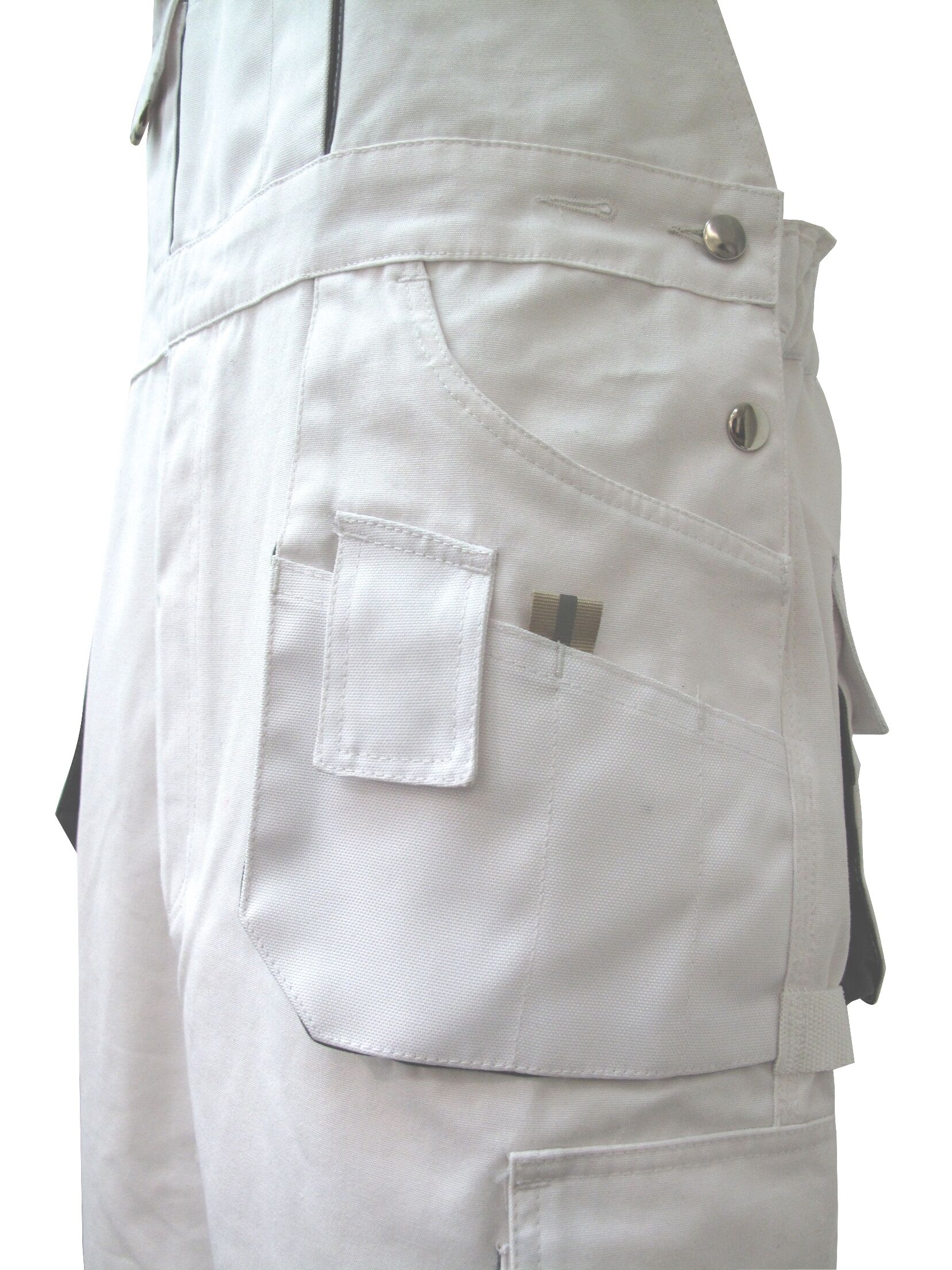 Triuso POWER Latzhose weiss/grau 270g Größe 42