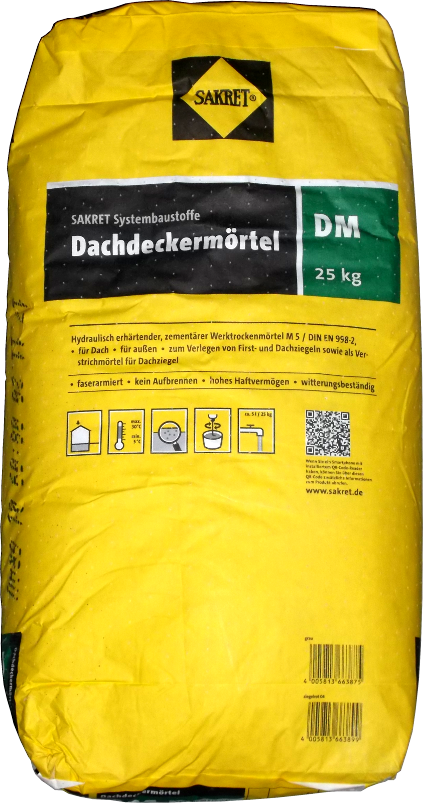 25kg Dachdeckermörtel , faserarmiert ziegelrot