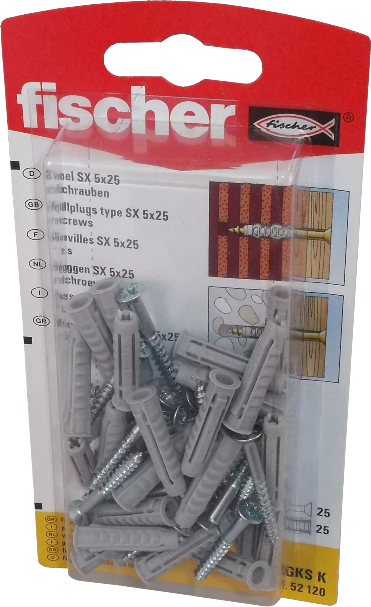 Fischer Universaldübel SX 5 x 25 GKS K