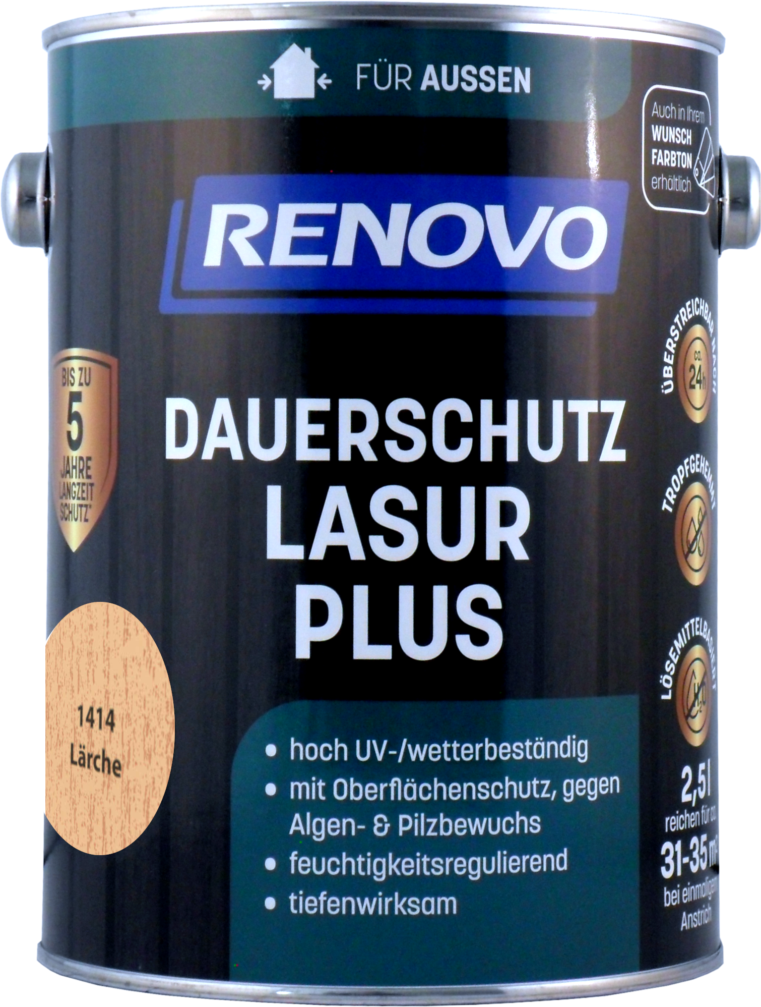 2,5L Renovo Dauerschutzlasur PLUS Nr.1414 lärche