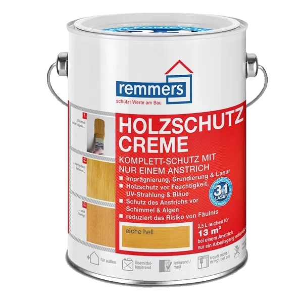 2,5L Remmers Holzschutz Creme Eiche hell