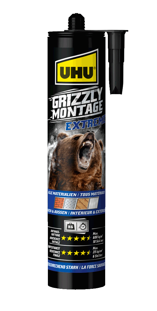 440g UHU Grizzly Montagekleber Extreme Weiß Kartusche
